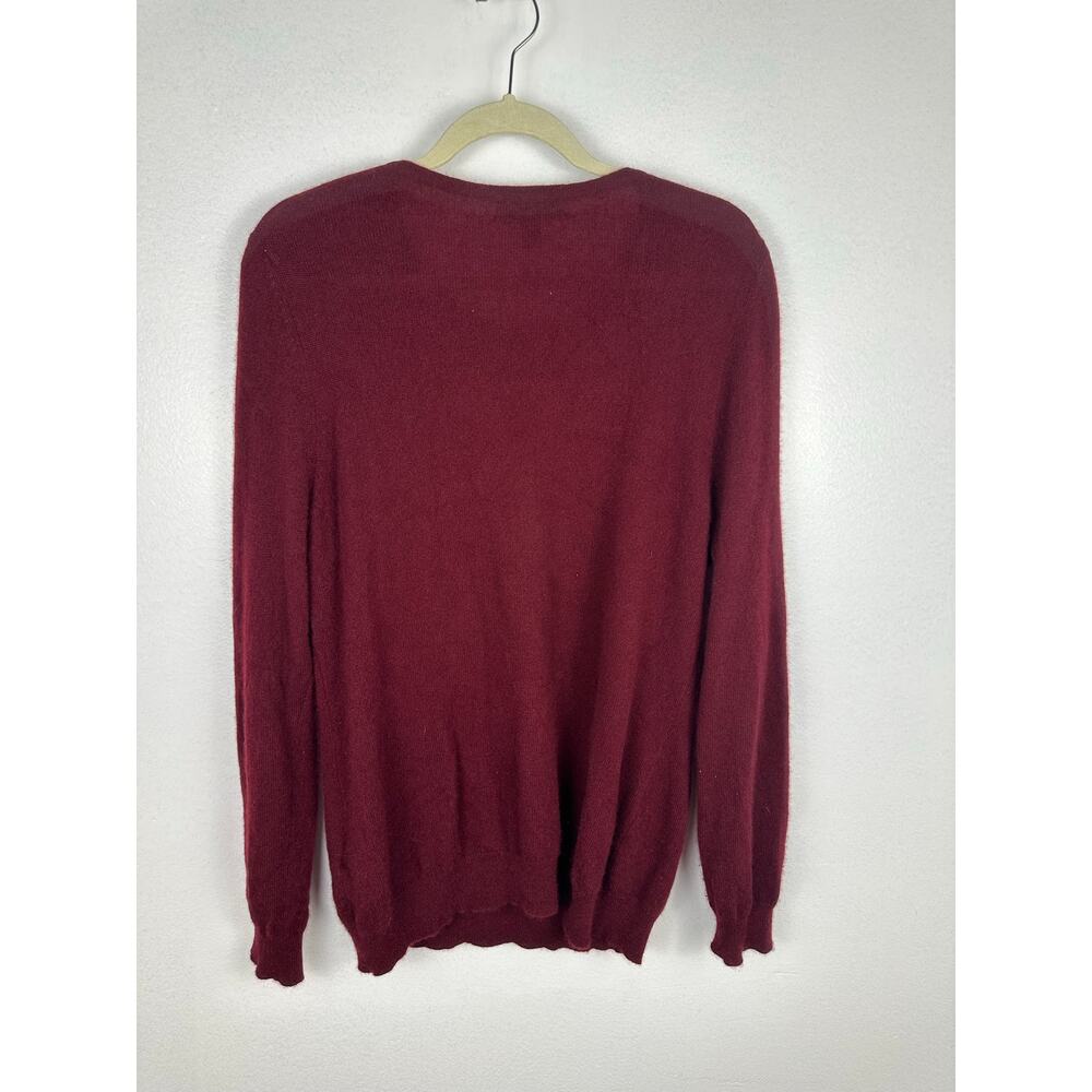Charter Club Men's Luxury 100% Cashmere Crewneck Sweater XL Burgundy Maroon - Picture 4 of 7